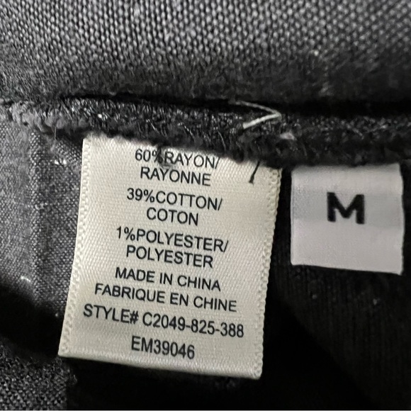 Anthropologie Cloth & Stone Speckled Long Sleeve Charcoal Gray Blouse - Picture 4 of 6